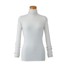 【天使の綿シフォン】ハイネック長袖（1重袖）プラチナグレー