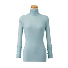 【天使の綿シフォン】ハイネック長袖（1重袖）セイジグリーン