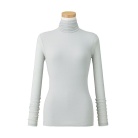 【天使の綿シフォン】ハイネック長袖（1重袖）フロストシルバー