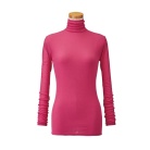 【天使の綿シフォン】ハイネック長袖（1重袖）フーシャピンク