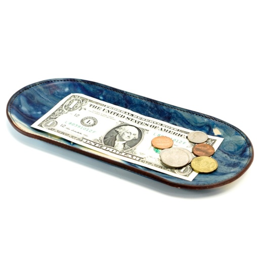 レザースタジオサード】福山レザー レザートレイ プラトー 薄藍(瀬戸内