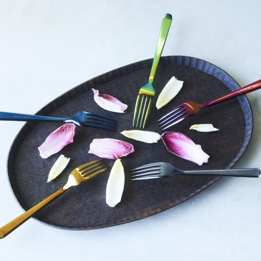 あゆたろう様＊確認用カトラリー フォーク A & スプーン A / 黒白漆 | 金城 貴史 | niguramu