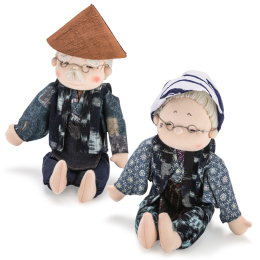 【猪野扶佐恵作】フーの人形　野良仕事のおじいさん・おばあさん