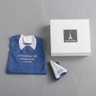 【mon cheri BeBe】襟付きスタイ＆ラトルセット［ギフトボックス付］