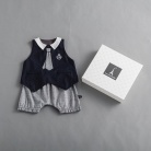 【mon cheri BeBe】ジャケット風スタイ＆パンツセット［ギフトボックス付］