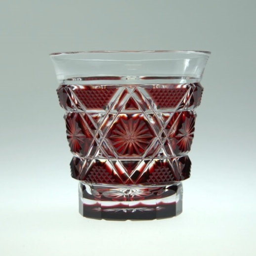 薩摩切子　冷酒グラス　赤 島津薩摩切子】 創作 冷酒グラス cut01 – ㈱島津興業 島津薩摩切子