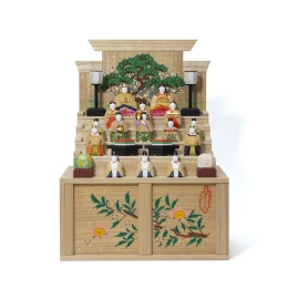 奈良一刀彫 神泉作 段飾雛 桜 小 - 福屋オンラインストア