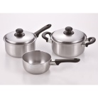 【燕三】IH対応 雪平鍋１６ｃｍ＆片手鍋１８ｃｍ＆両手鍋２０ｃｍ