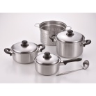 【燕三】IH対応 片手鍋１８ｃｍ＆両手鍋２０ｃｍ＆パスタポット２２ｃｍ（お玉付）