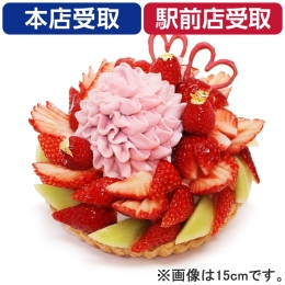【カフェコムサ】母の日限定～いちごと白あんラズベリークリームの花束のケーキ～ 12cm