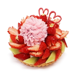 【カフェコムサ】母の日限定～いちごと白あんラズベリークリームの花束のケーキ～ 15cm