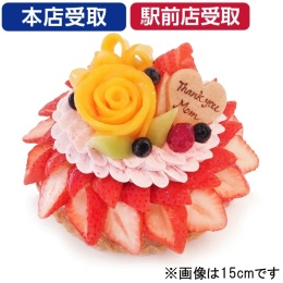 【カフェコムサ】母の日限定～マンゴーローズといちごの花束のケーキ 12cm