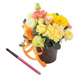 【madame tete】フラワーアレンジメント A・【タウハウス】チェリー アイシャドウブラシ（つくし）セット