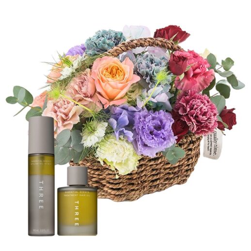 【madame tete】×【THREE】フラワーアレンジメント B・エッセンシャルセンツ ヘアスタイリング セット