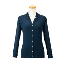 【天使の綿シフォン】２WAYカーディガン　ナポリネイビー