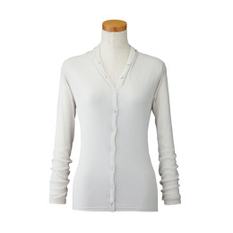 【天使の綿シフォン】２WAYカーディガン　プラチナグレー