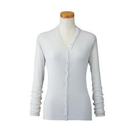 【天使の綿シフォン】２WAYカーディガン　フロストシルバー