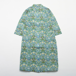 【V&A　ホームドレス】いちご泥棒　前開きコットンリップル地ホームドレス