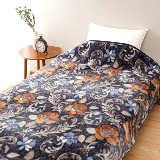 【大津コーポレーション】泉大津産 アクリル毛布(毛羽部分)ブルー