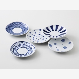 【西海陶器】藍玉　小皿揃