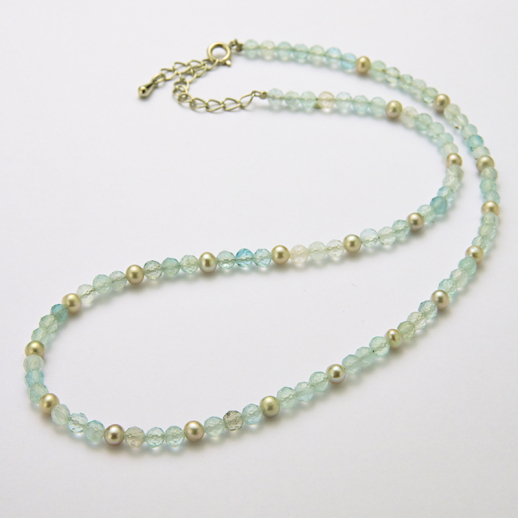 【宝樹】淡水真珠アクアマリンネックレス