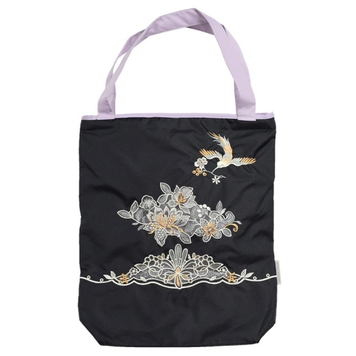 花鳥オーガンジーカットワーク刺繍 防水・撥水トートバッグ