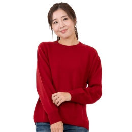 【カシミヤ】丸首セーター