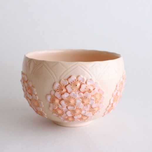 渡邉陽子　色絵金彩貼花文茶碗　SAKURA